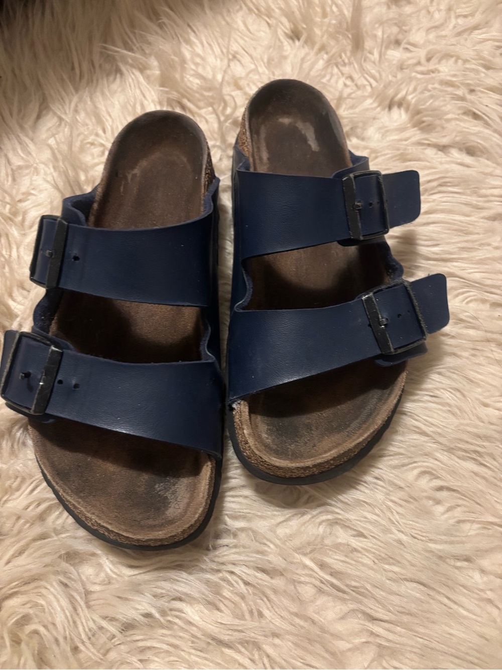 Birkenstock Navy Blue Two-Strap Sandals